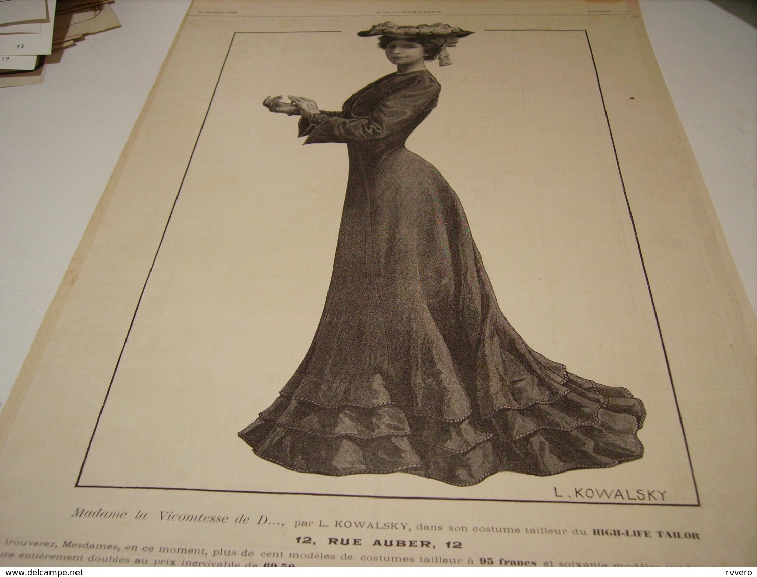 ANCIENNE PUBLICITE MAGASIN HIGH LIFE TAILOR MADAME LA VICONTESSE DE D.... 1902 - Other & Unclassified