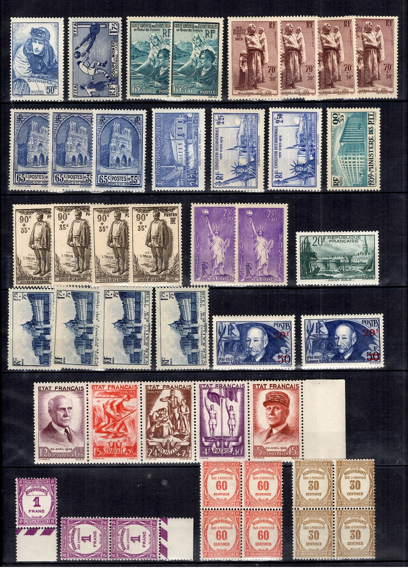 France Très Belle Collection Neufs ** MNH 1924/1943. Uniquement Bonnes Valeurs. TB. A Saisir! - Collections