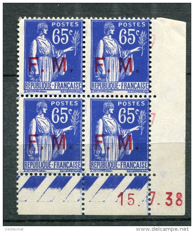 7453  FRANCE  Franchise Militaire 8**   65c C Outremer Type Paix Surchargé F.M   Du  15.7.38     TB - Other & Unclassified