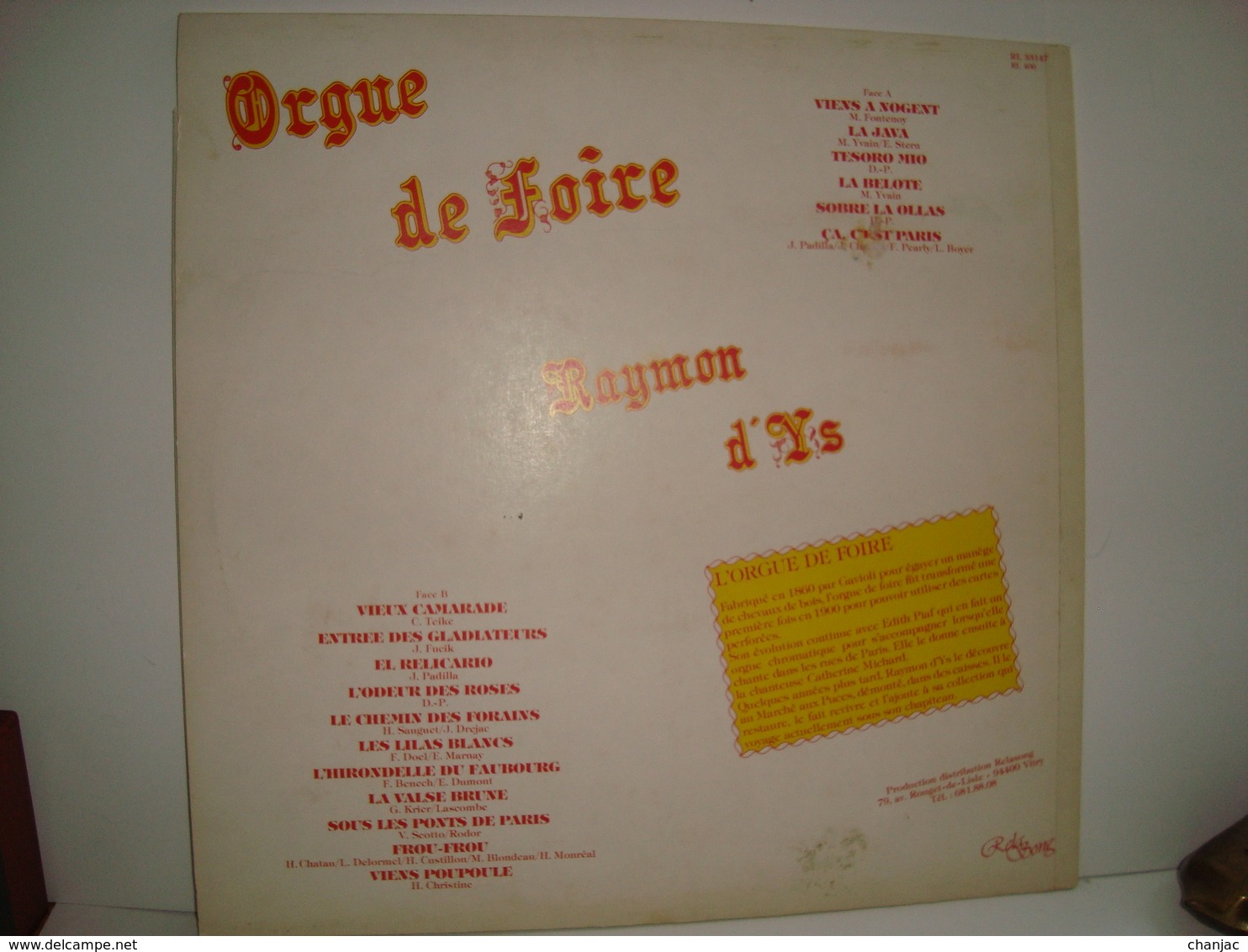 33 Tours: ORGUES DE FOIRE - RAYMON D'YS - Reda Song 33147 (rare) - Autres - Musique Française