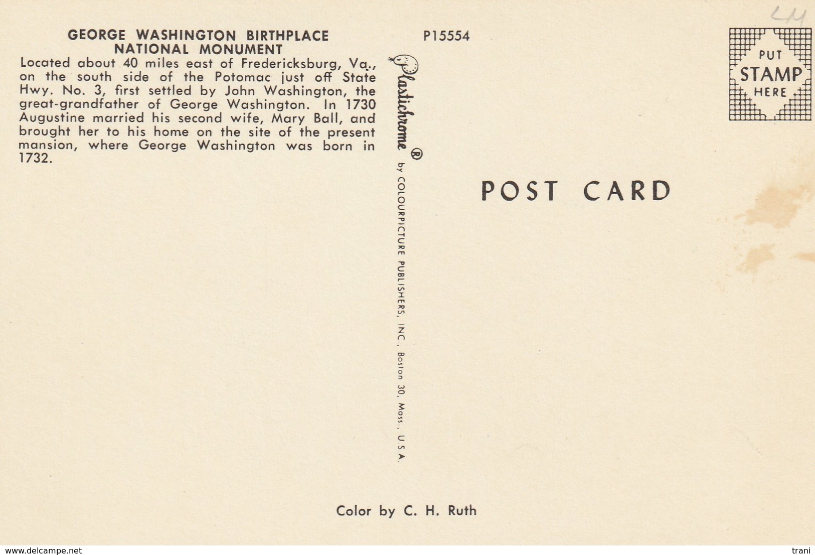 POST CARD - George Washington Birthplace - Altri & Non Classificati