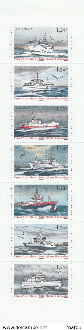 French Antarctic (FSAT), Fishing Boats, Booklet Of 7, 2015, MNH VF - Unused Stamps