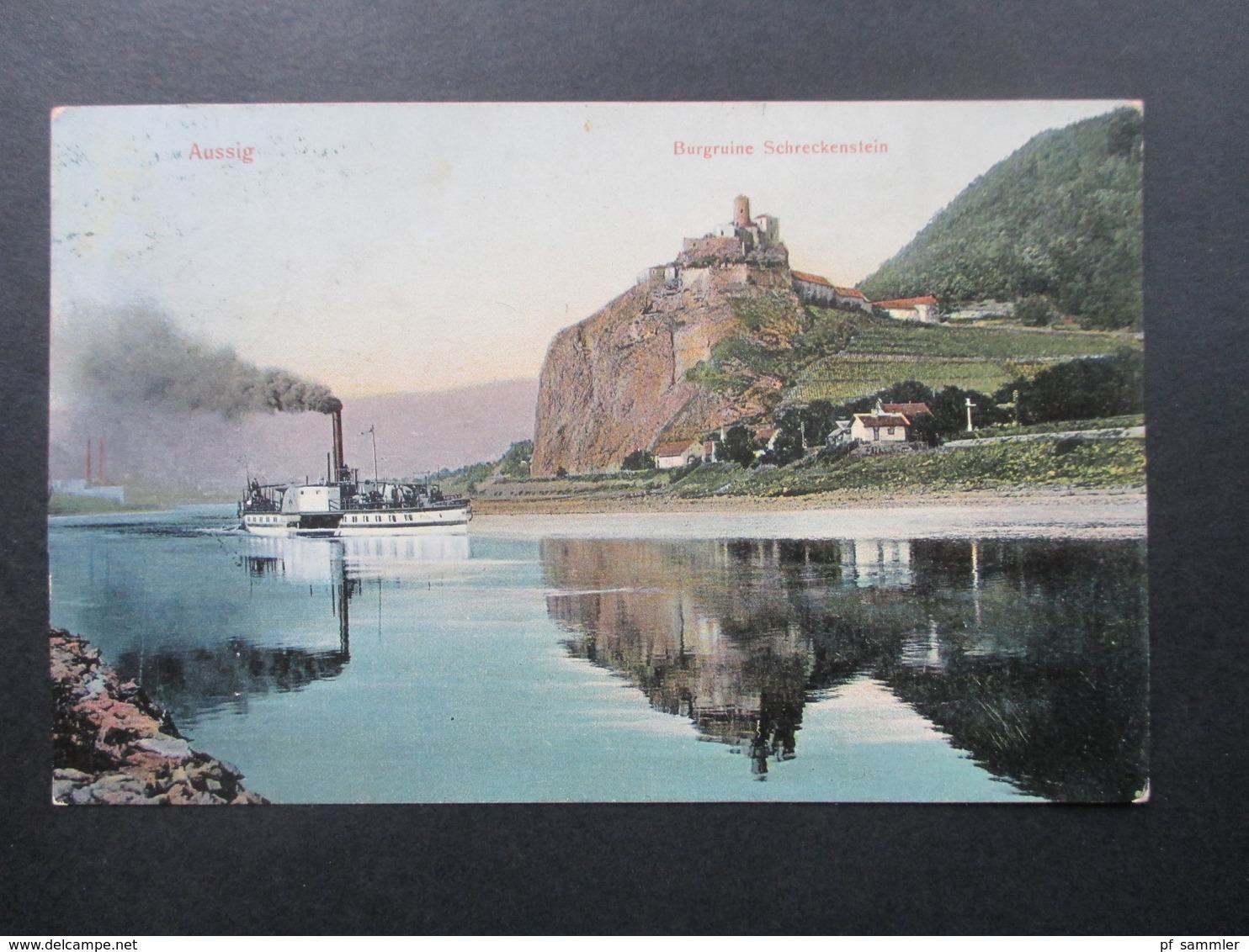 Österreich / Sudeten 1907 Postkarte Aussig Burgruine Schreckenstein. Verlag A. Teweles, Aussig - Brieven En Documenten