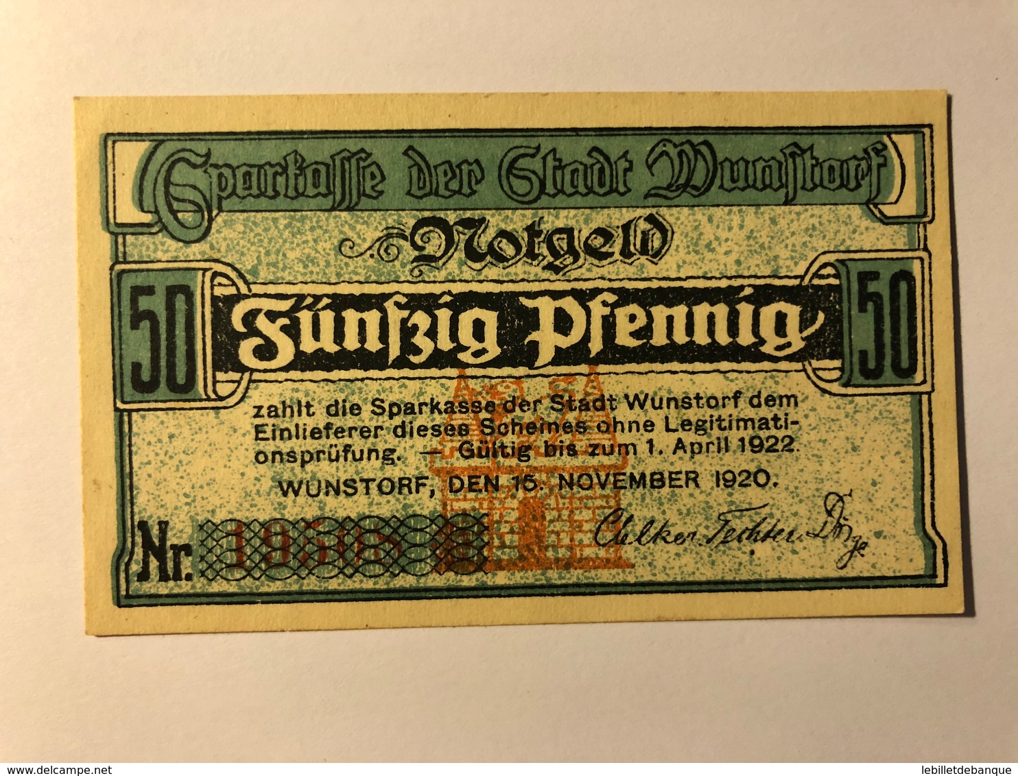 Allemagne Notgeld Wunstorf 50 Pfennig - Collections