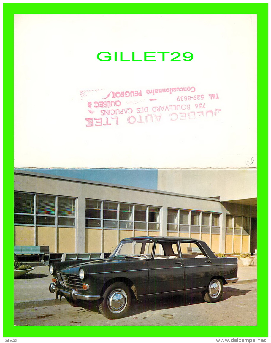 VOITURES DE TOURISME - PEUGEOT  4 PORTES DE LUXE  404 - DESCRIPTION COMPLÈTE -  QUÉBEC AUTO LTÉE, CONCESSIONNAIRE - - Voitures De Tourisme