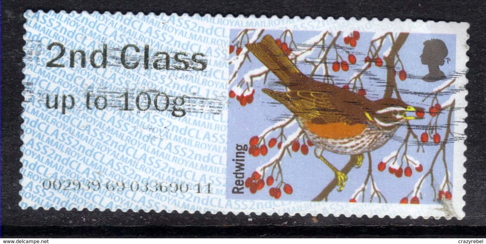 GB 2015 QE2 2nd Class Post & Go Redwing Winter Fur ( D1331 ) - Post & Go (distribuidores)