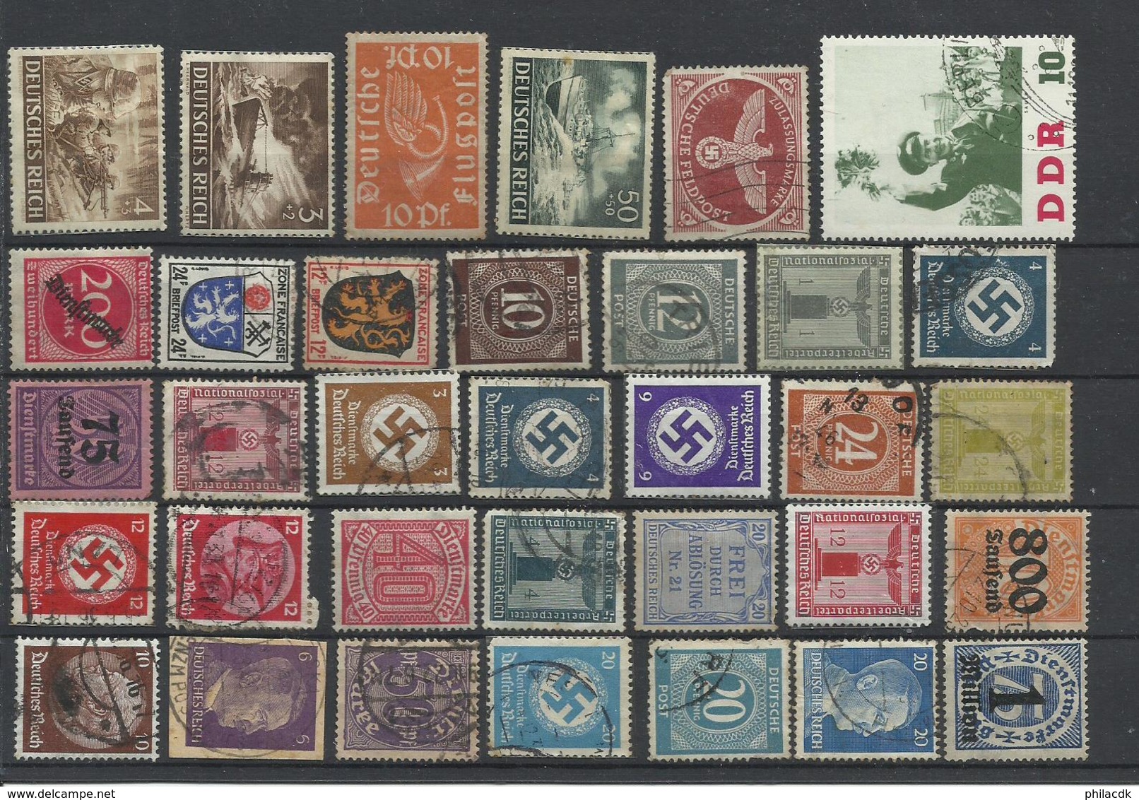 ALLEMAGNE - BELLE COLLECTION DE 690 TIMBRES NEUFS**/* SANS ET AVEC CHARNIERE+OBLITERES POUR ETUDE