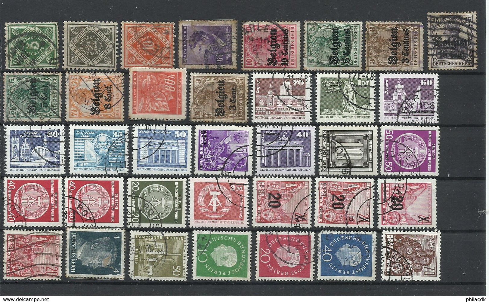 ALLEMAGNE - BELLE COLLECTION DE 690 TIMBRES NEUFS**/* SANS ET AVEC CHARNIERE+OBLITERES POUR ETUDE