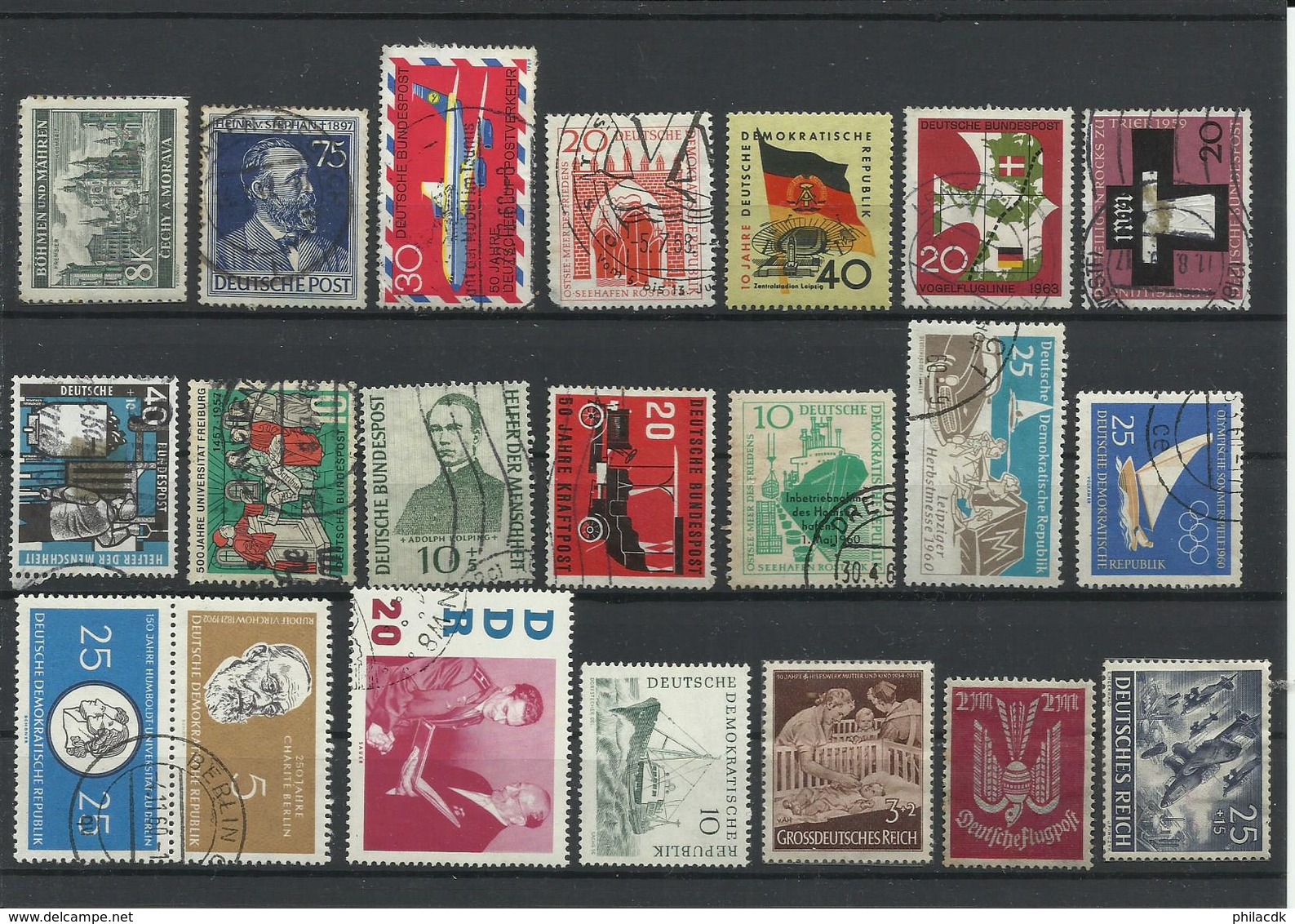 ALLEMAGNE - BELLE COLLECTION DE 690 TIMBRES NEUFS**/* SANS ET AVEC CHARNIERE+OBLITERES POUR ETUDE