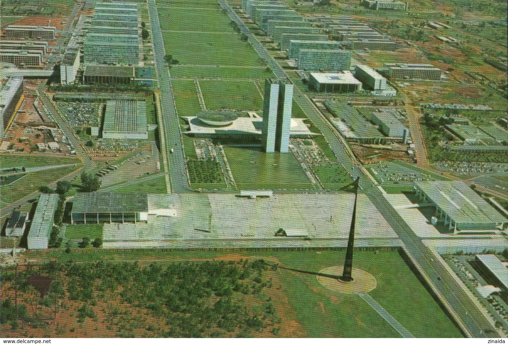 CARTE POSTALE DU BRESIL - BRASILIA - VUE AERIENNE - SQUARE TRES PODERES - Brasilia