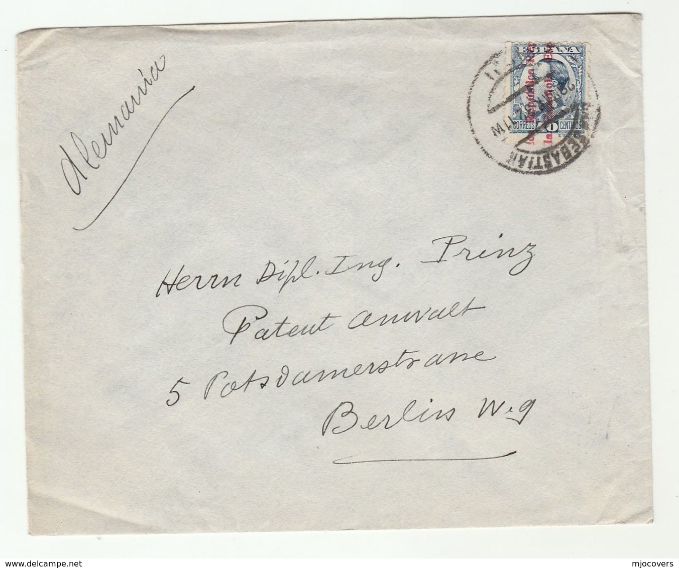 1932 San Sebastian SPAIN COVER Republic Ovpt Stamps To Germany - Briefe U. Dokumente