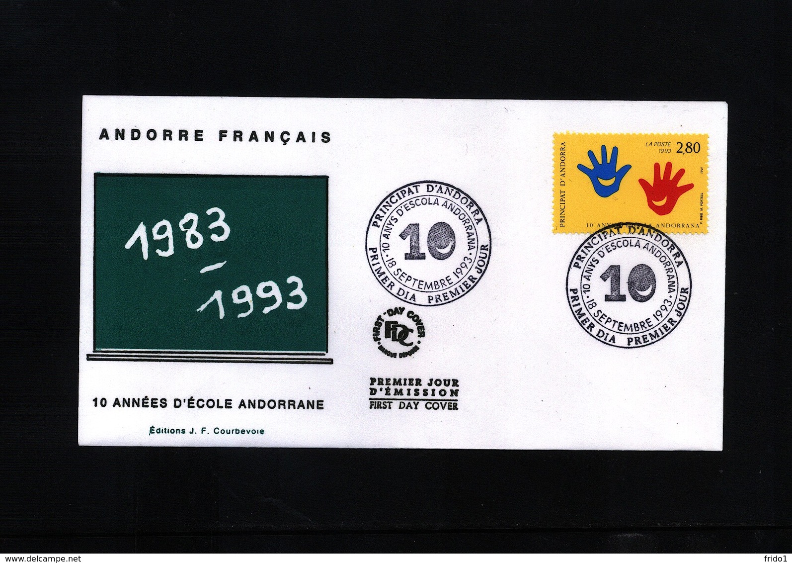 Andorra French 1993 Michel 459 FDC - Lettres & Documents