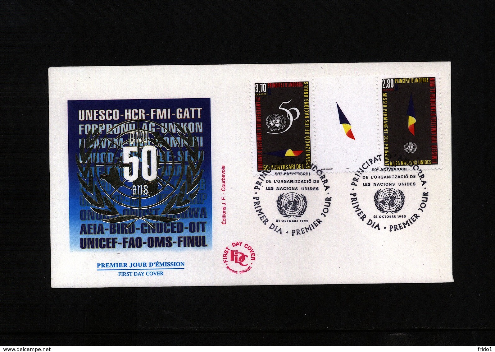 Andorra French 1995 Michel 485-86 FDC - Storia Postale