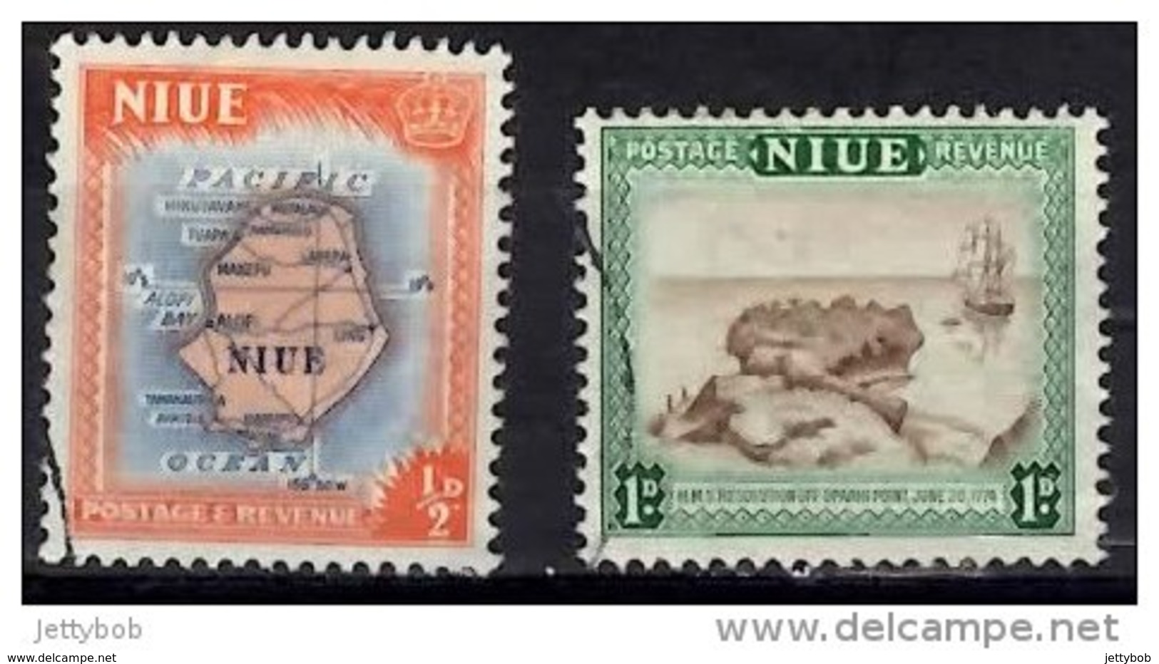 NIUE 1950 0.5d, 1d Used - Niue