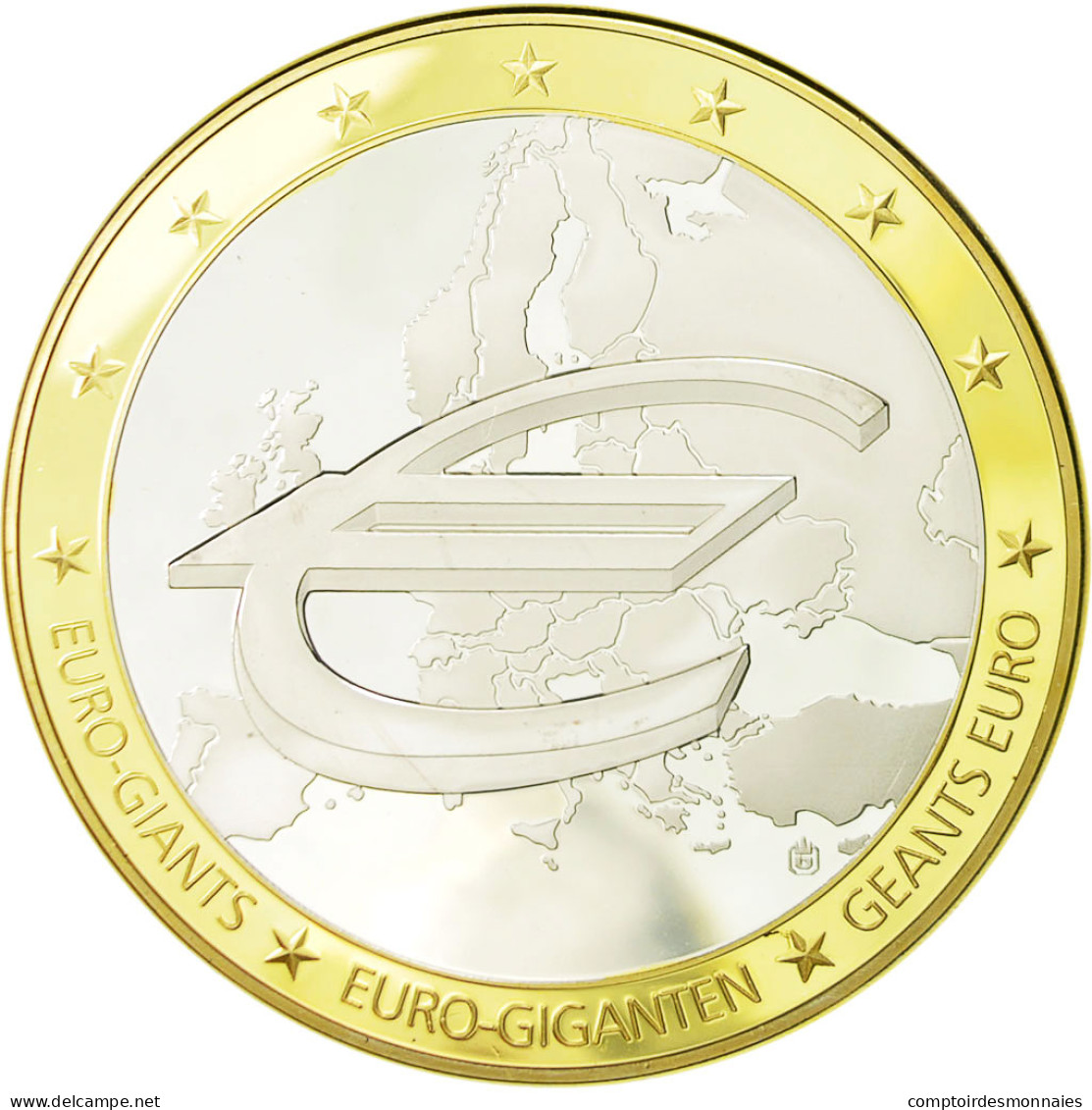 France, Médaille, 10 Ans De L'Euro, 2009, FDC, Cuivre Plaqué Argent - Autres & Non Classés