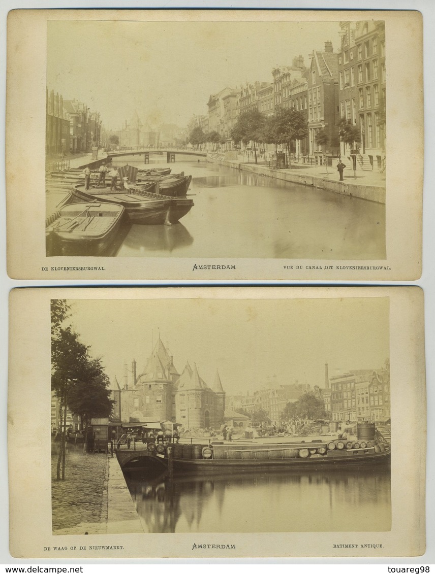 Lot De 3 Cabinets. Amstedam. Vue Du Canal. Bâtiment Antique. Le Jardin Zoologique. - Alte (vor 1900)