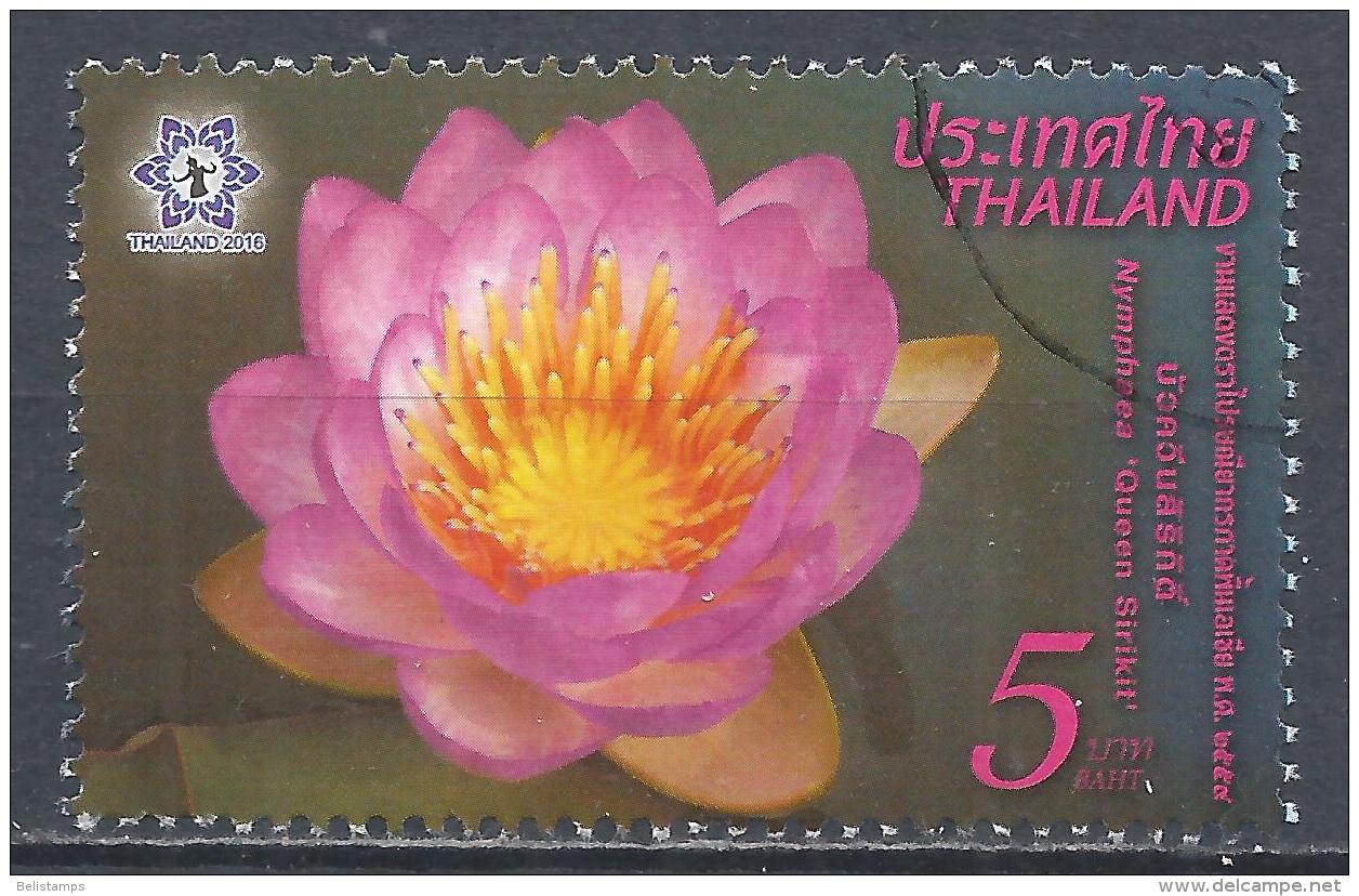 Thailand 2016. Scott #2928 (U) International Stamp Exhibition, Bangkok, Nymphea ''Queen Sirikit, Flower * - Thaïlande