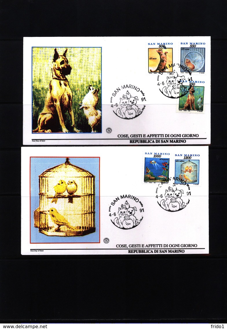 San Marino 1991 Michel 1479-83 Animals FDC - Honden