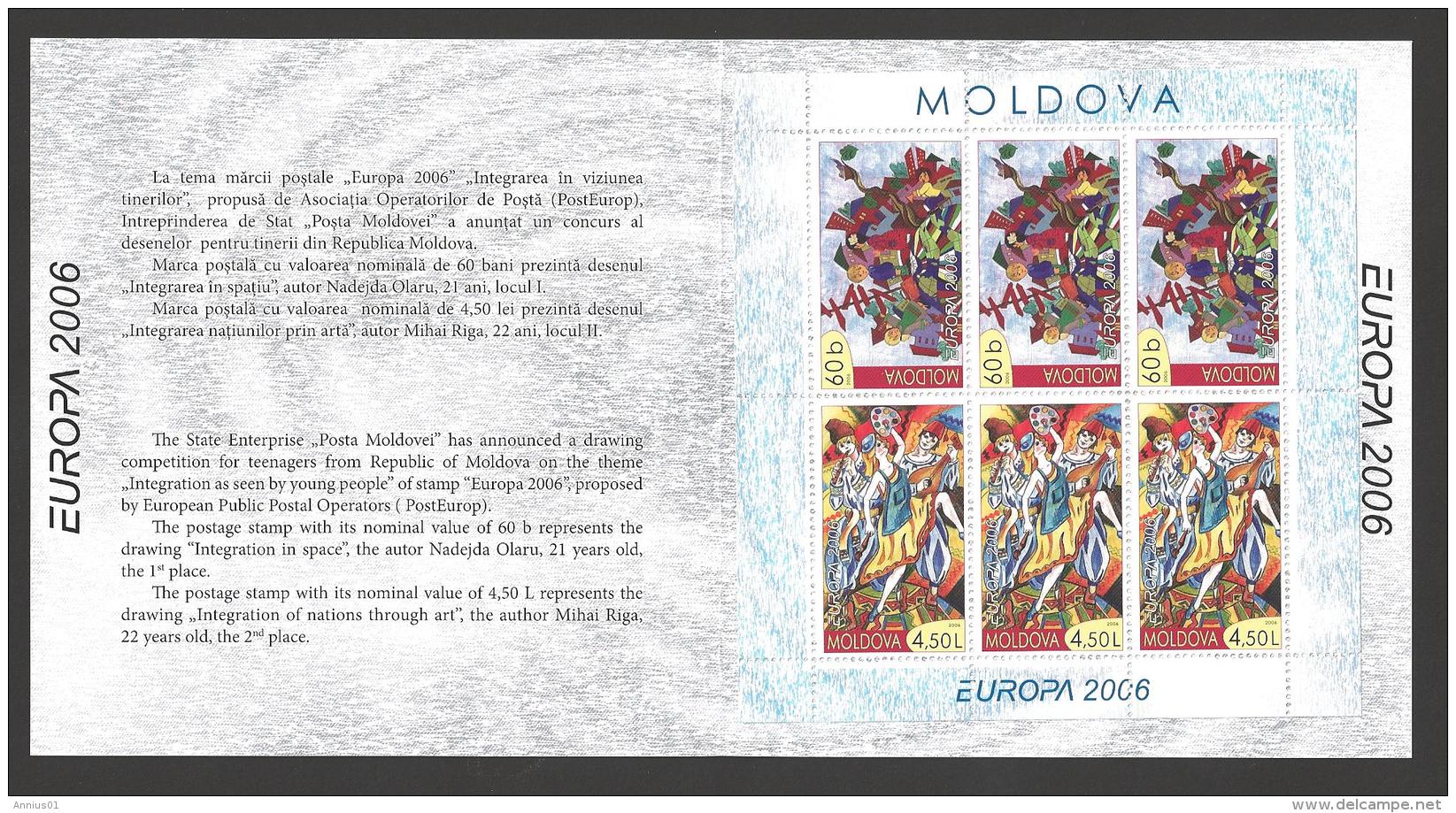 Moldova, Moldawien, Moldavia, 2006  Europa CEPT  Booklet, MH 10 - Moldova