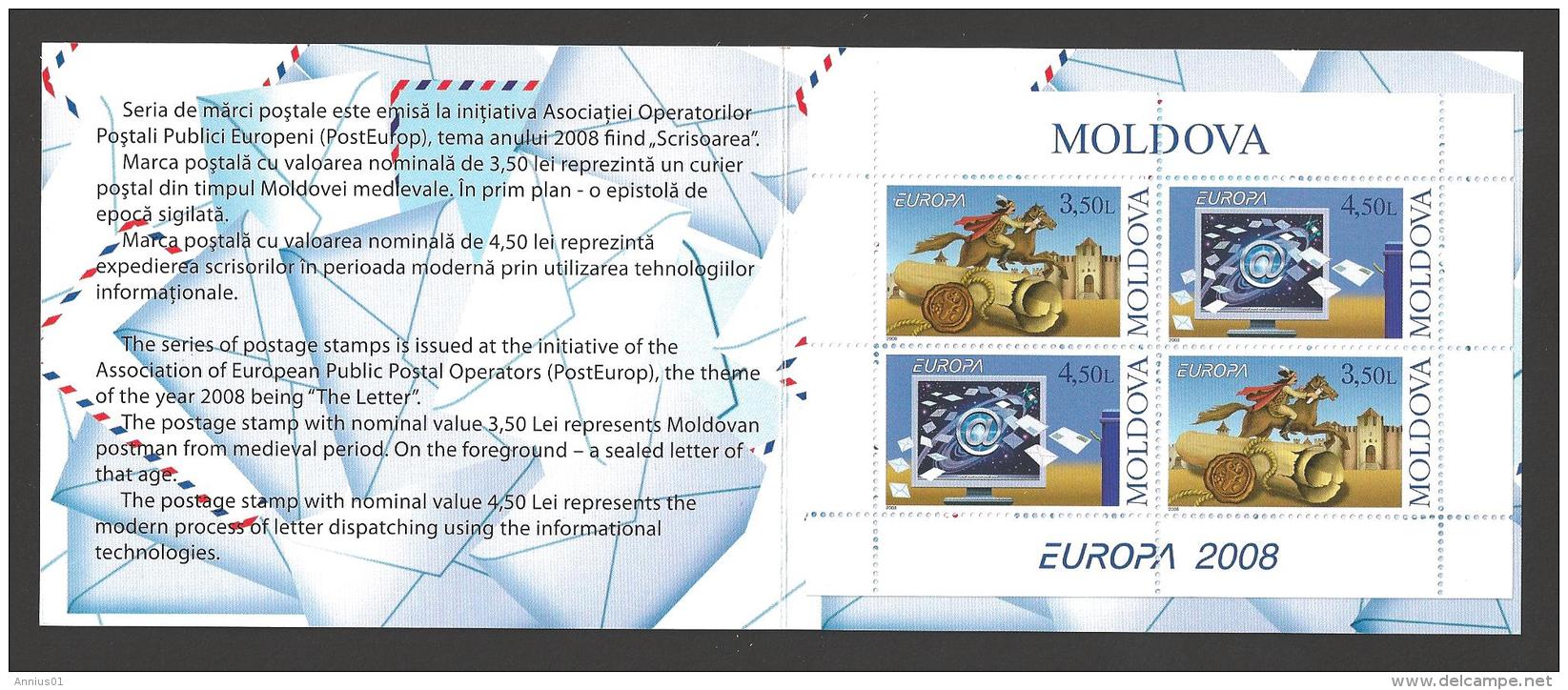 Moldova, Moldawien, Moldavia, 2008  Europa CEPT  Booklet, MH 12 - Moldova