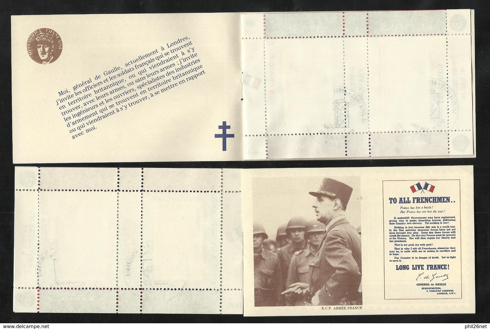 Rare Carnet Illustré Premier Jour Paris 17 Et 18 /06/1990 Le 50ème Anniversaire Appel De Gaulle Le N° 2656x4  P.Mayer TB - Commemoratives