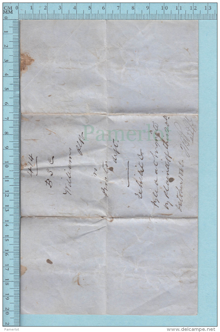 Exibit, 1863 - Commercial Embossed Letter From  American House Boston  To Captain J. B. Williams - Documents Historiques