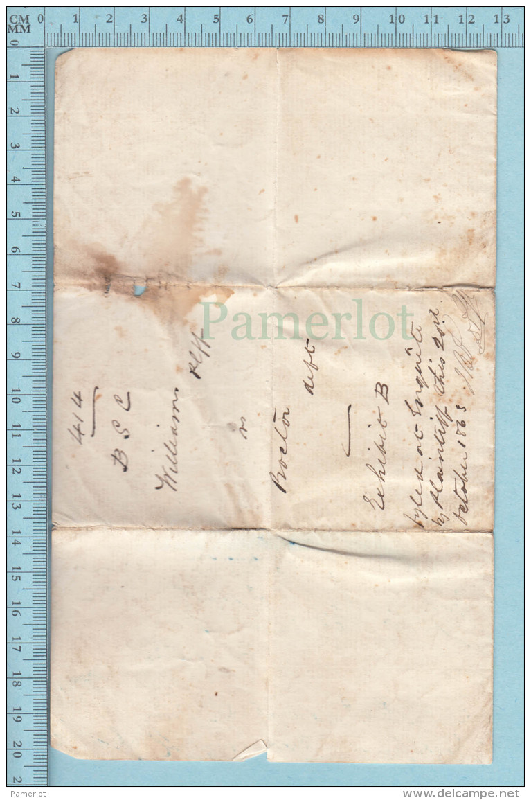 Exibit, 1863 - Vintage  Letter With Watermark From  To Captain J. B. Williams - Documents Historiques