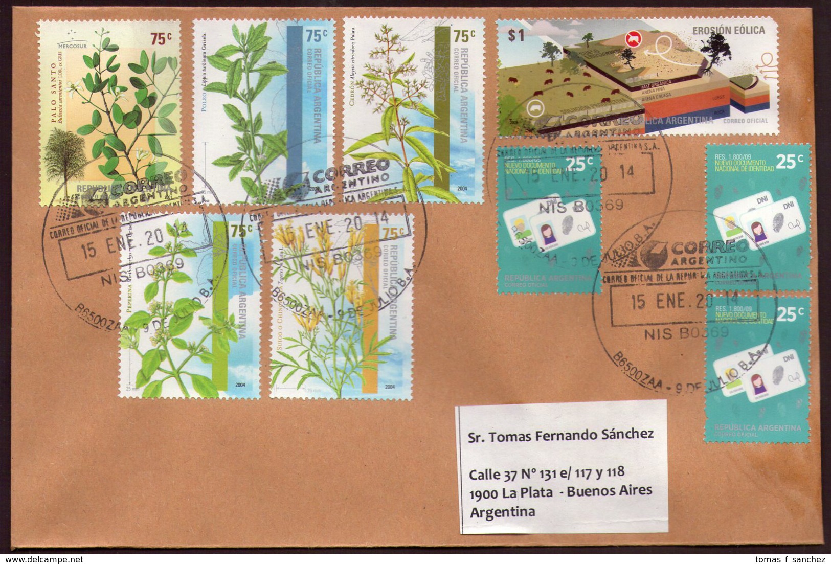 Argentina - 2014 - Lettre - Plantes Aromatiques Et Médicinales - Cedron - Peperina - Poleo - Suico - Palo Santo - Briefe U. Dokumente