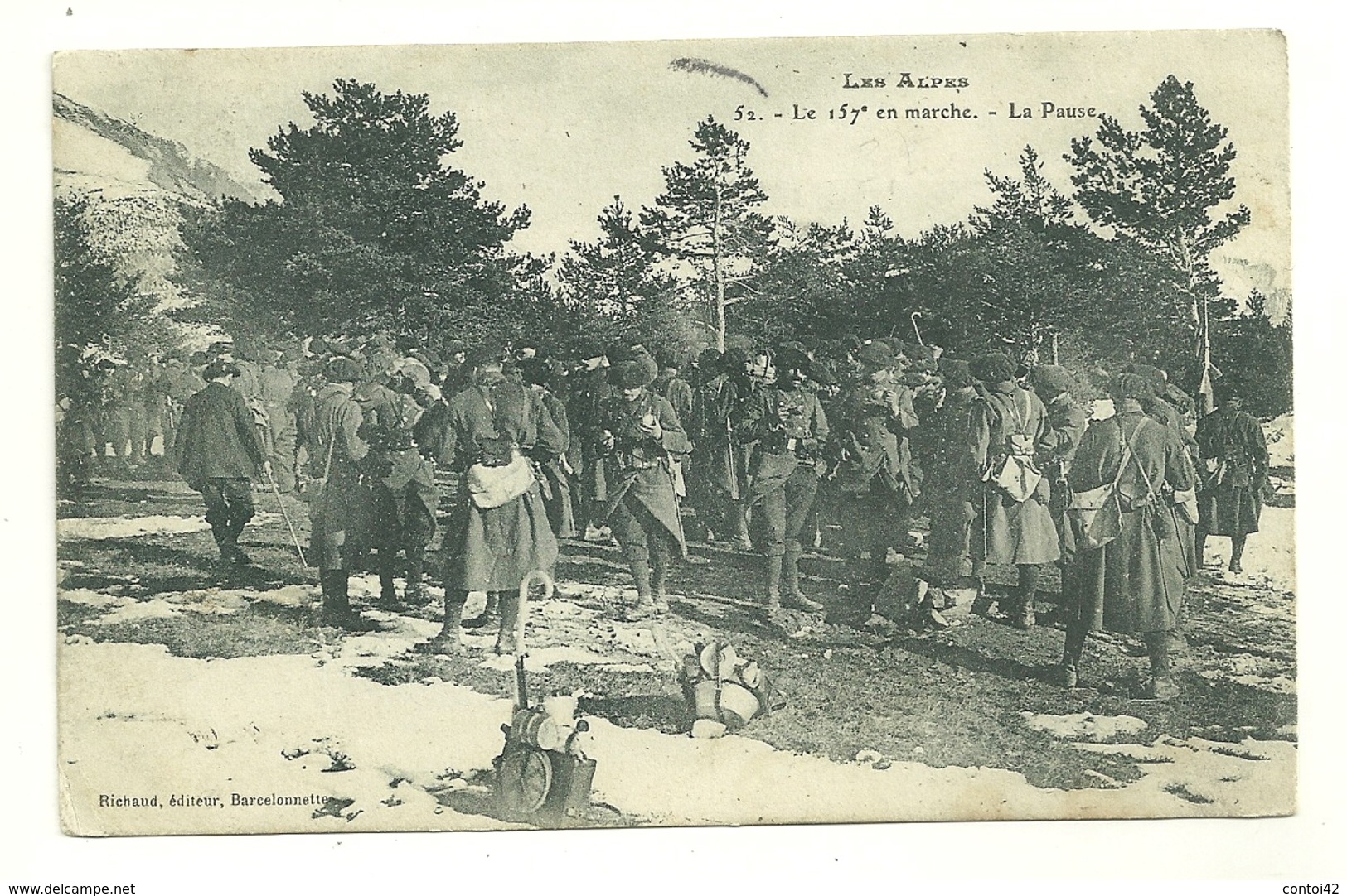 04 LES ALPES CHASSEURS ALPINS 157 REGIMENT MILITAIRES MILITARIA MANOEUVRES RICHAUD BARCELONNETTE - Autres & Non Classés