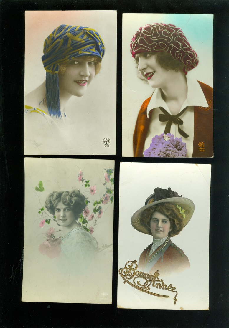 Beau lot de 60 cartes postales de fantaisie femmes femme   Mooi lot van 60 postkaarten fantasie vrouwen vrouw - 60 scans