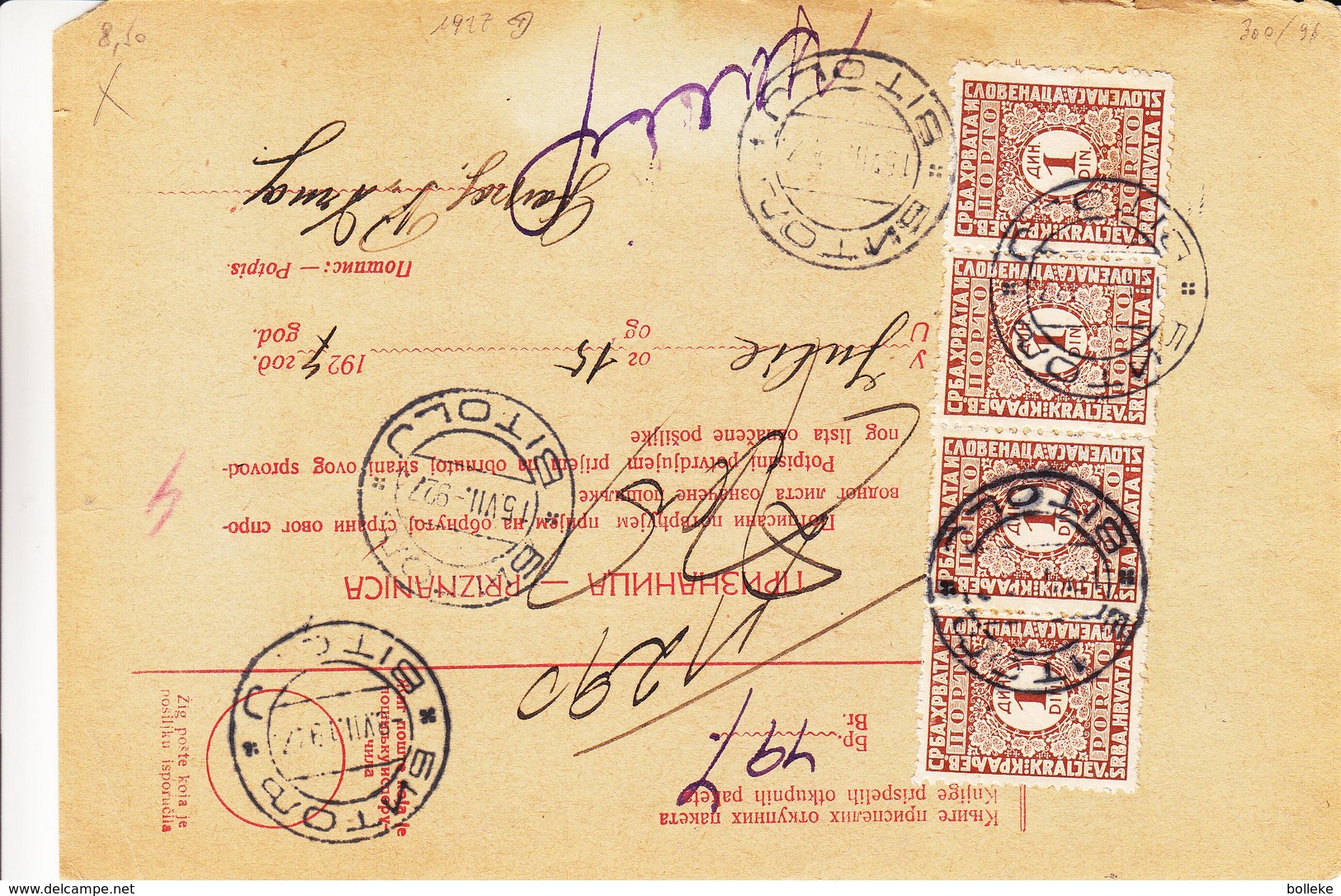 Yougoslavie - Document De 1927 ° - Oblit Zagreb - Cachet De Bitolj - Covers & Documents