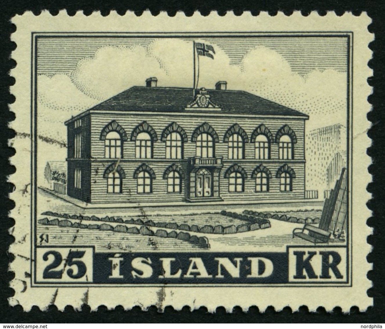 ISLAND 277 O, 1952, 25 Kr. Parlament, Pracht, Mi. 19.- - Other & Unclassified