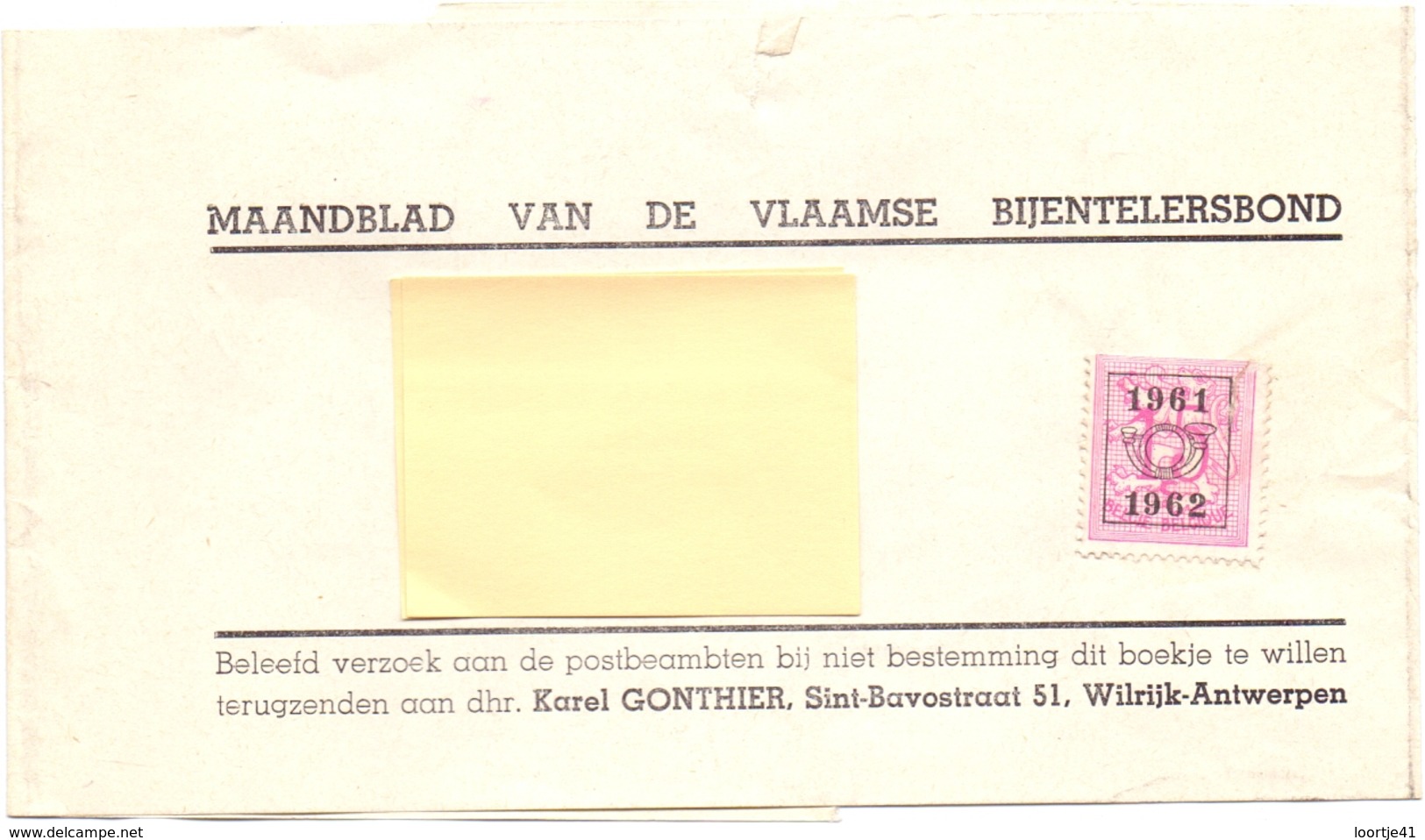 Wikkel Maandblad Vlaamse Bijentelersbond - Karel Gonthier  Wilrijk Naar Maria Aalter - 1961 - 1962 - Bandes Pour Journaux