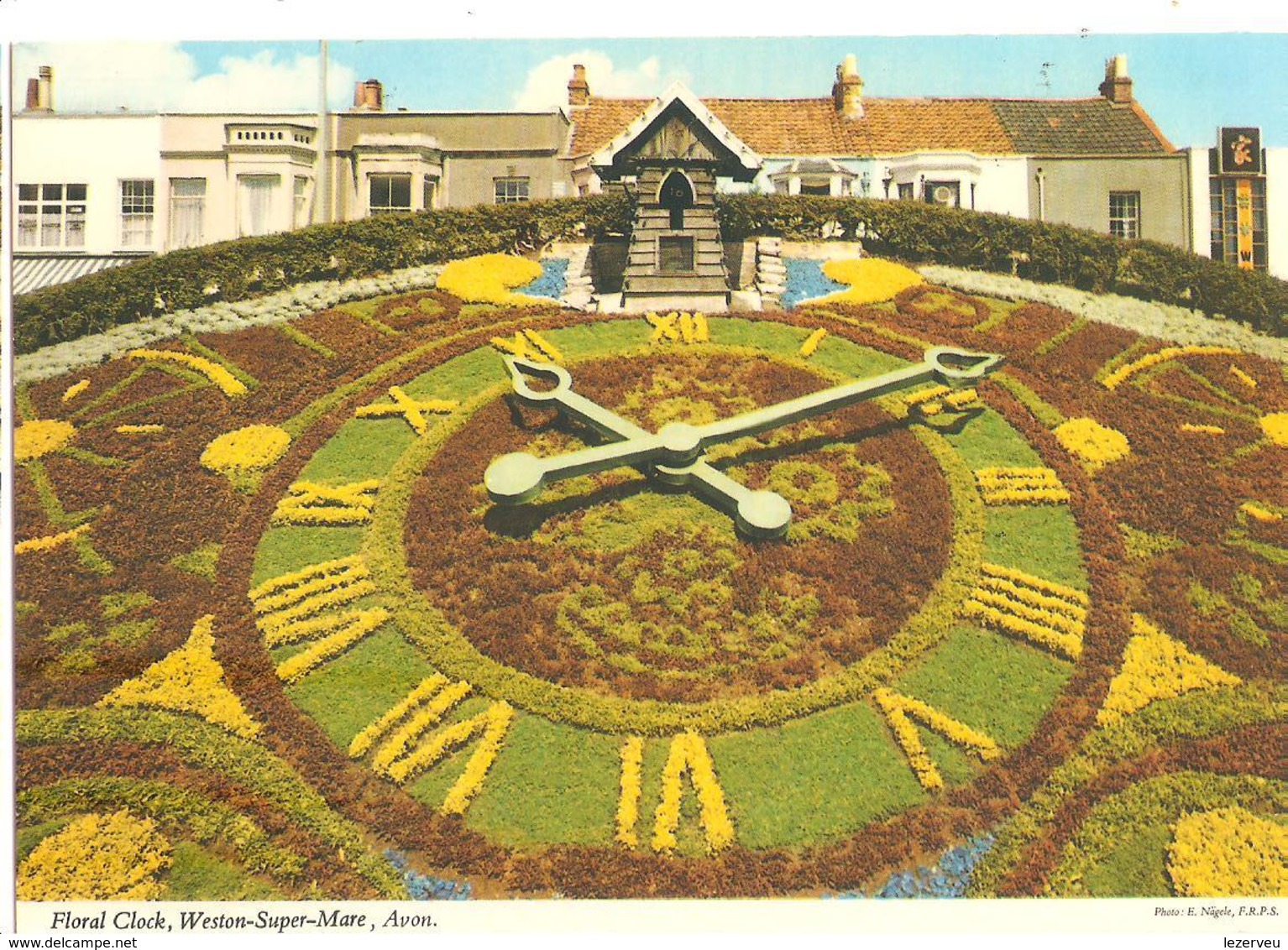 CP ANGLETERRE SOMERSET WESTON SUPER MARE AVON FLORAL CLOCK HORLOGE FLEURIE  NON ECRITE - Cheddar