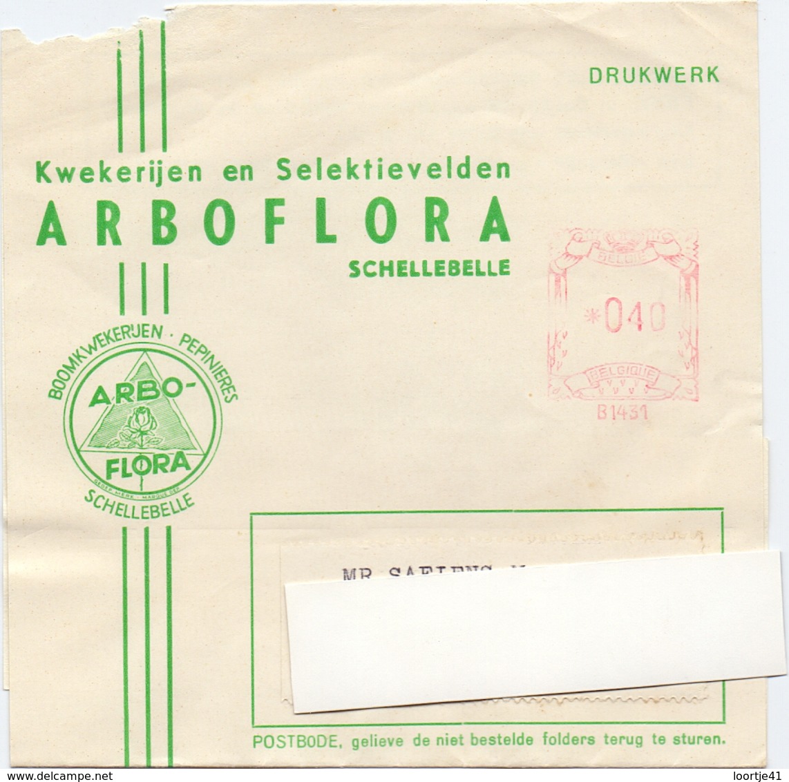 Wikkel - Omslag Enveloppe - Arboflora Schellebelle - Newspaper Bands