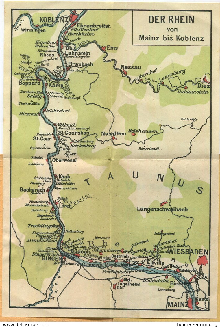 Miniatur-Bibliothek Nr. 941 - Reiseführer Der Rhein Von Mainz Bis Koblenz Von Dr. Paul Sakolowski Mit Einem Plan - 8cm X - Autres & Non Classés