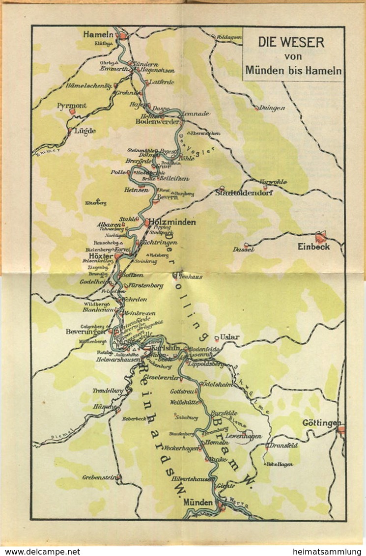 Miniatur-Bibliothek Nr. 943 - Reiseführer Die Weser Von Münden Bis Hameln Von Dr. Paul Sakolowski Mit Einem Plan - 8cm X - Other & Unclassified