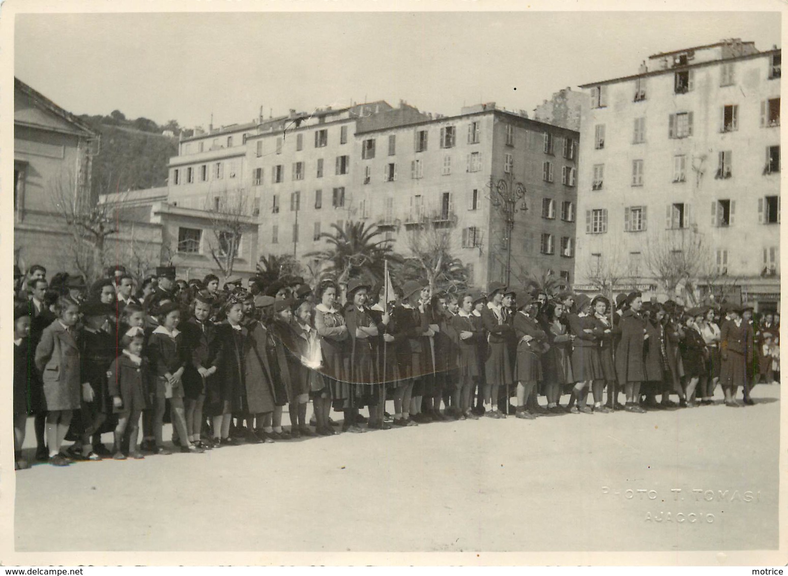 AJACCIO (années30/40) - Rassemblement Scouts,place Du Diamant,cours Grandval (photo Tomasi Format 17,5cm X 12,6cm). - Places