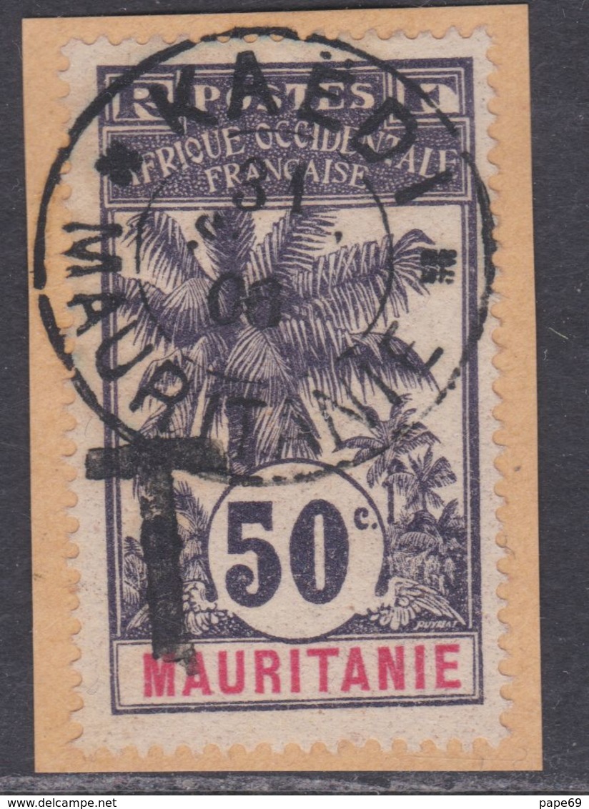 Mauritanie Taxe N° 7 O 50 C. Violet, Belle Oblitération Sur Fragment, TB - Usati