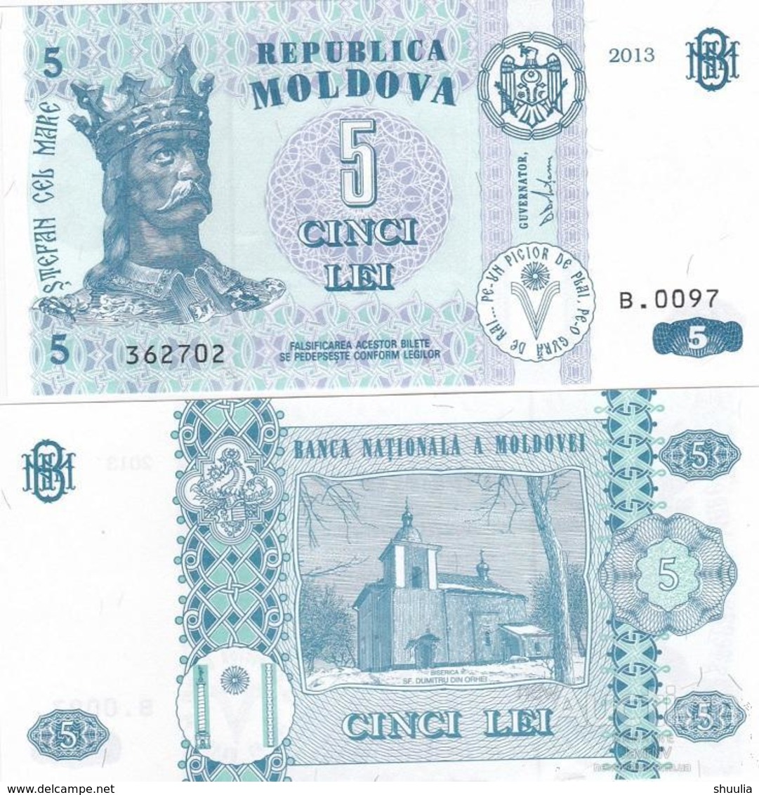 Moldova 5 Leu  2013  Pick 9 UNC - Moldova