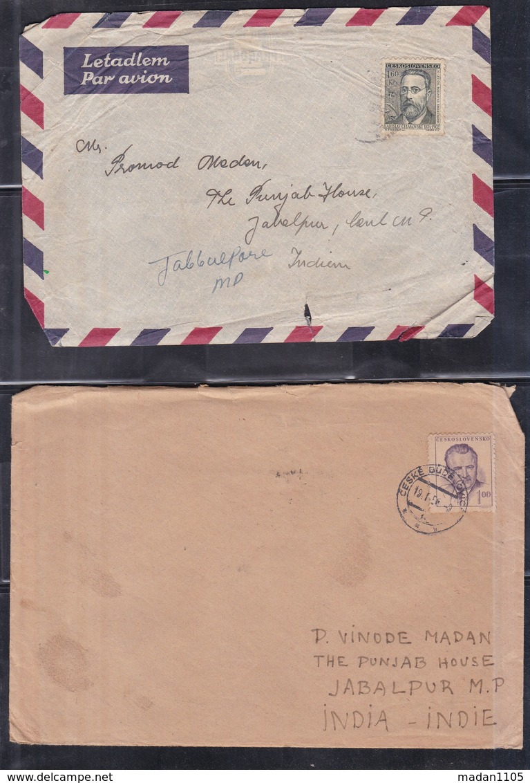 CZECHOSLOVAKIA, 1989, Four Envelops With Stamps Posted To India, - Omslagen