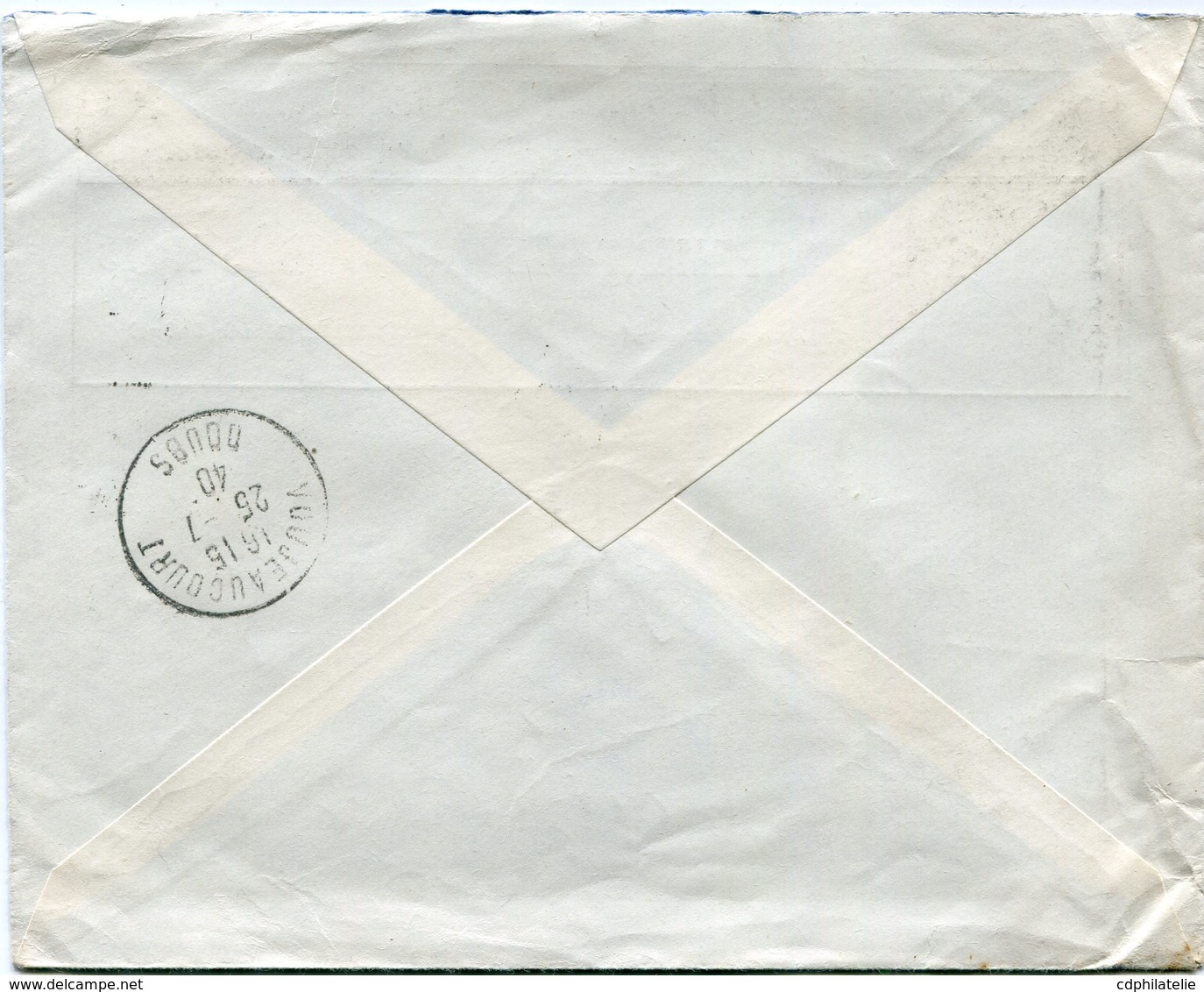 FRANCE LETTRE EN P.P. DEPART VESOUL 23-7-40 HAUTE-SAONE (PROVISOIRE 40) POUR LA FRANCE - 1921-1960: Période Moderne