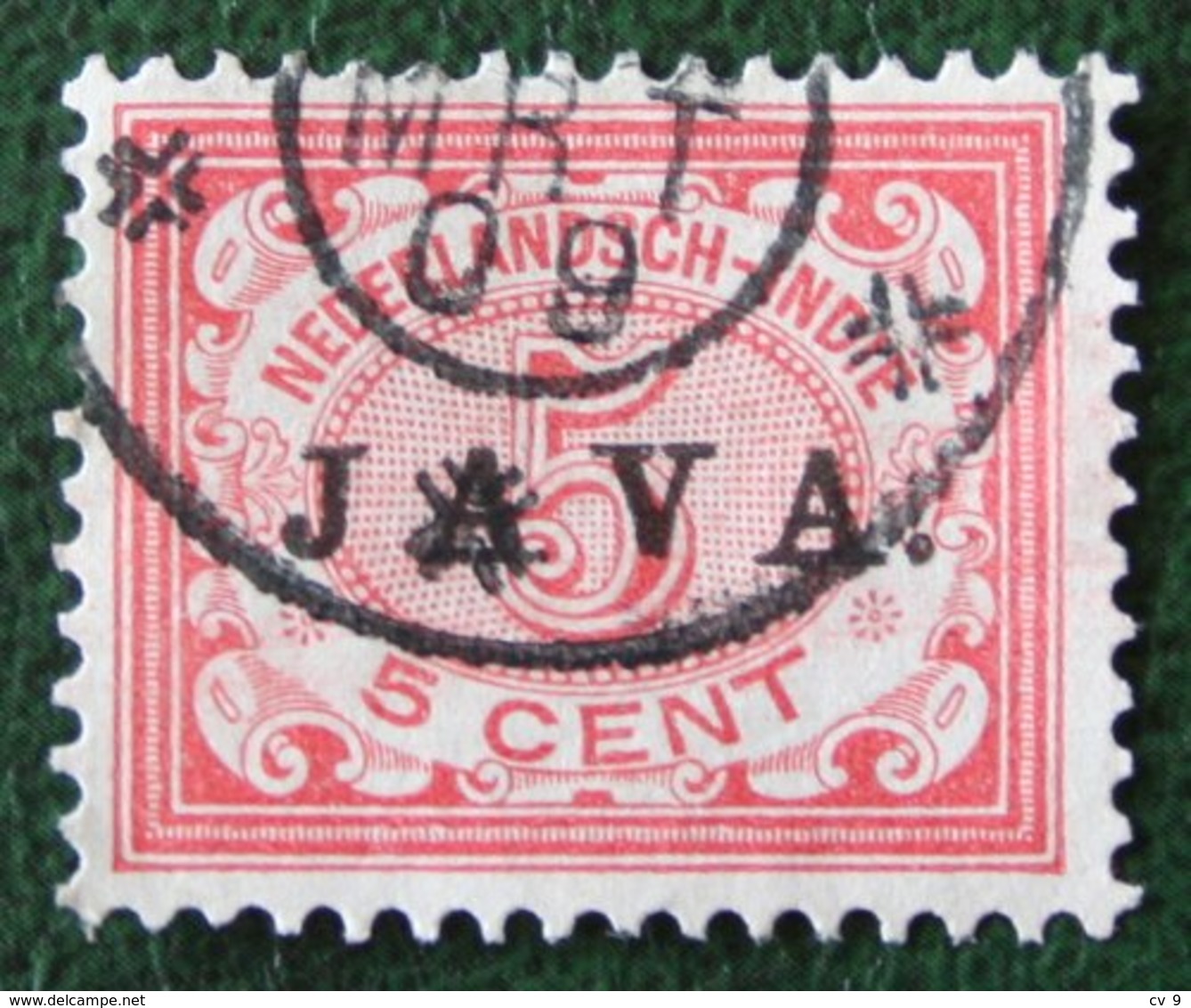 JAVA Overprint Cijfer 2 1/2 Ct NVPH 66 1908 Gestempeld / USED NEDERLANDS INDIE / DUTCH INDIES - Niederländisch-Indien