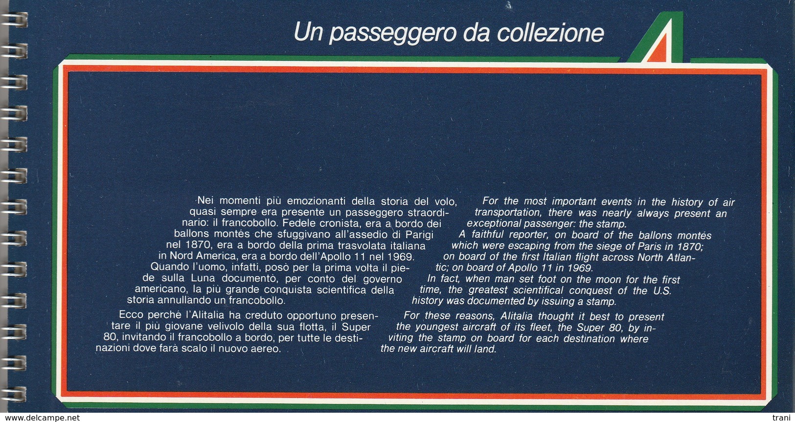 ALITALIA - SUPER 80 - Super Moderno - Raccoglitori Con Fogli D'album