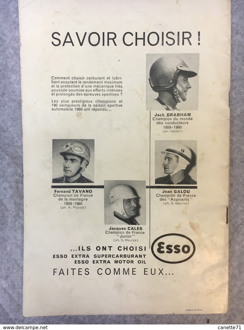 Course De Cote Automobile De Bourgogne Championnat De France De La Montagne 10 Septembre 1961 - Programmes