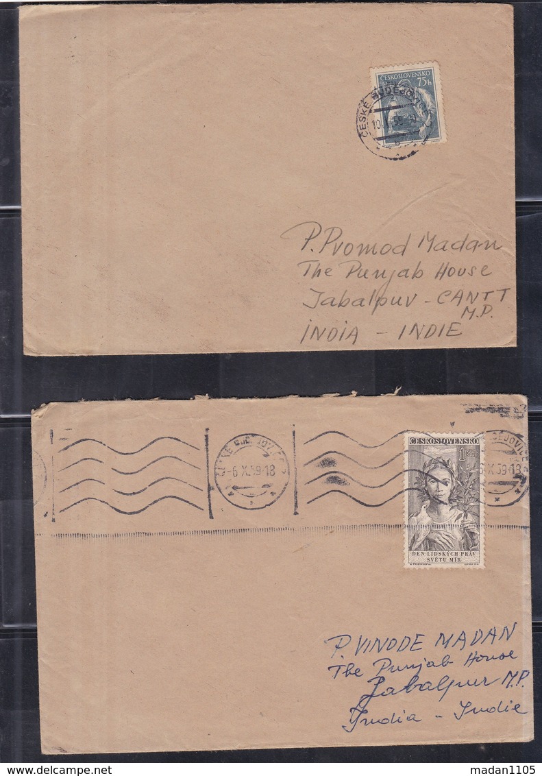 CZECHOSLOVAKIA, 1979, 4 Different Airmail Covers To India - Enveloppes