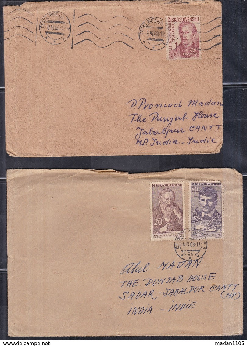 CZECHOSLOVAKIA, 1979, 4 Different Airmail Covers To India - Omslagen