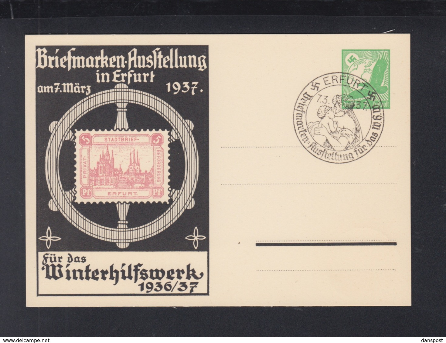 Dt. Reich GSK Briefmarken-Ausstellung Erfurt WHW 1936/37 - Altri & Non Classificati