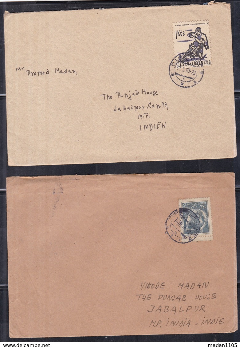 CZECHOSLOVAKIA, 1962,  4  Different Covers Posted To India, - Omslagen