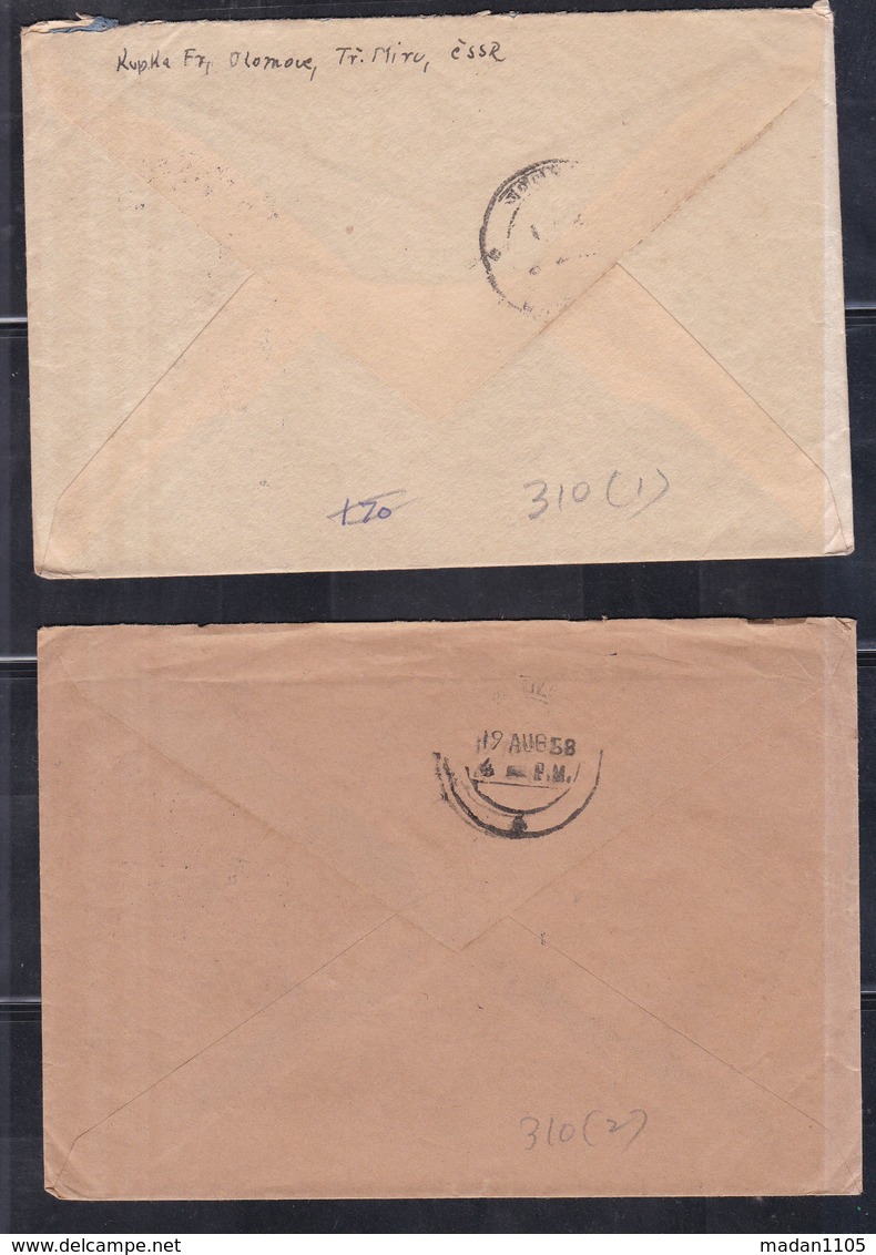 CZECHOSLOVAKIA, 1962,  4  Different Covers Posted To India, - Omslagen